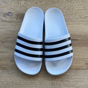 Adidas Adilette Slides white and black size 7